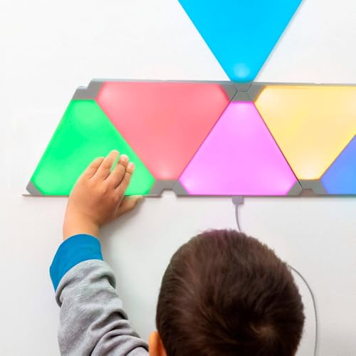Image of Bright Autism Tap-Tap Interactive Touch Sensory Lights for Creative Play, Calming & Emotional Regulation - Colorful Triangular Tiles for Kids' Development. Transform Your Kids Sensory Room. (10pcs)