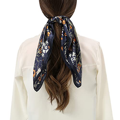 RIIQIICHY 100% Mulberry Silk Scarf Head Scarf for Women Hair Scarf for Sleeping Hair Wrapping at Night Square Neck Scarves3