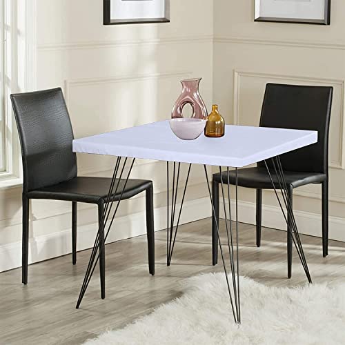 Square Fitted Marble Tablecloth, Nature Granite Pattern With Cloudy Spotted Trace Effects Marble Image, Elastic Edge, Suitable For Kitchen Party Picnic, Fit For 55"X55" Square Table Grey Dust #TOP1