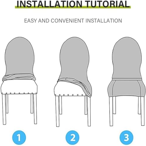Housse de chaise extensible et durable : lot de 6 protections lavables - 7