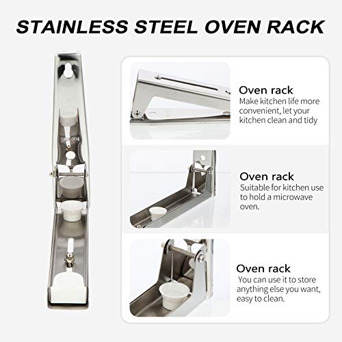 Lurrose Suporte para Suporte de Parede para Forno de Micro-Ondas 2Pcs Prateleira Suporte para Forno