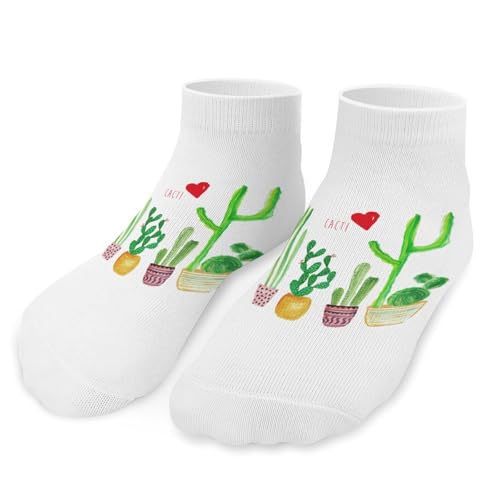 Cacti Cactus Love Women's Ankle Sock Low Cut Tab Socks for Men Athletic Running