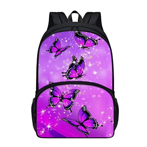 Sac à dos voyage décontracté grande capacité avec bretelles confort motif papillon
