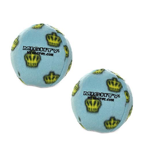 MIGHTY- NO Stuff Ball – Squeaky Plastic Core. 2-in-1 Toy. Made Durable, Strong & Tough. Interactive Play (Tug, Toss & Fetch)& Floats (Blue, Medium 2