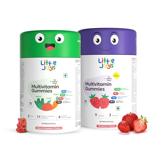 Little Joys Multivitamin Gummies for Mothers & Kids 2-6 Years | With 12 Vitamins & Minerals | Improves Immunity, Bone health & Antibody Production | No Added Sugar | Strawberry Flavour | 30 Gummies X 2 (B0DHVF3W6F) Amazon Price History, Amazon Price Tracker
