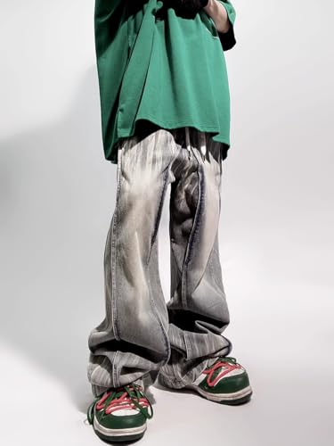 Men's Jeans Spring Summer American Retro Yellow Straight Denim Long Pants for Men3