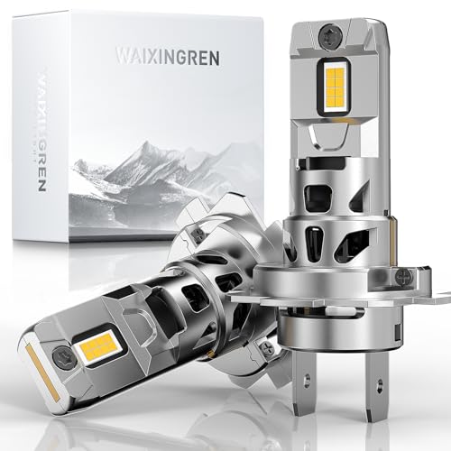 WAIXINGREN H7 Headlight Bulb, 60W 26000LM 400% Ultra Brightness with Fan, 6500K White with High-Efficiency Cooling System, Canbus Ready, Plug and Play, Pack of 2 (H7)