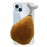 Seconddog 3D Plush Chicken Leg Design Funny Decompression Phone Case Compatible with iPhone 7/8/SE,Trendy Soft TPU Clear Cute Case Compatible for iPhone7/8/SE