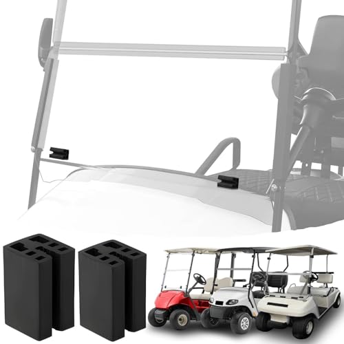 Cartalia Golf Cart Foldable Windshield Bottom Retaining Clips Set 2 PCS for EZGO/Yamaha/Club Car DS Folding Windscreen Window Glass Bumper Extrusion for Flat Pane Installation - Rectangular Shape