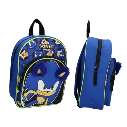 mybagstory - Sac à dos 3D Sonic garçon – Bleu - Enfant - Ecole - Maternelle - Garderie - Cartable garçon - Taille 31 cm - Bretelles réglables – Idée...