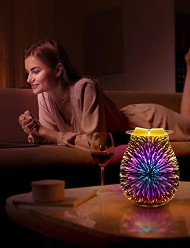 Bobolyn Glass Electric Oil Burner Wax Melts Burner Warmer Melter Fragrance Wax Burner for Home Office Bedroom Living Room Gifts