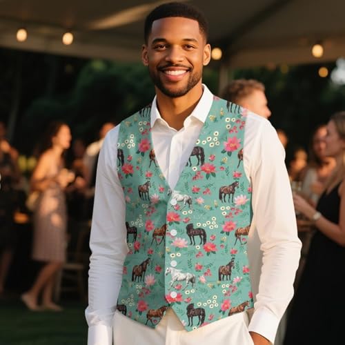 Vest for Men Slim Fit V Ncek 4 Buttons Business Waistcoat Tuxedo Formal Dress Oversized Suit Vests with Pockets4