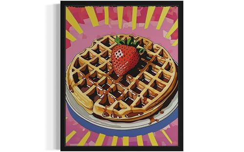 Waffle Pop Art Poster Print, Vintage Retro Wall Art Decor
