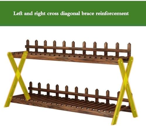 Plant Stand—Double-Tier Plant Stand, Space-Saving Ladder Shelf for Indoor/Outdoor Greenery, Perfect for Balcony, Office, Hotel, & Flower Shop Display Rack（Brown image 3