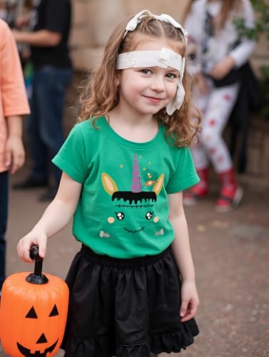 Image of Mrocioa Toddler Boy Girl Pumpkin Face Halloween T-Shirt Short Sleeve Tops | Fits 2 to 7T Kids,Soft Cotton,Cute Spooky Shirt for Trick or Treat Party,Candy Hunt,Halloween Night,October Outfit
