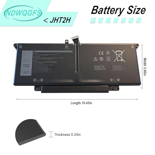 Image of JHT2H 52Wh Laptop Battery for Dell Latitude 7310 7410 Latitude 7410 Chromebook Enterprise P34S Series 7.6V 52Wh Replacement for 04V5X2 HRGYV WY9MP 35J09 0YJ9RP