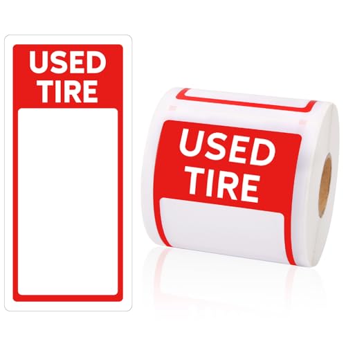 180pcs Used TIRE Sticker 2.7 x 6In Used Tire Label Price Stickers Shop Inventory Tags for Wheels Resale Self-Adhesive Used Tire Sticks with Writable Blank Space for Retail Price Tread Sizes