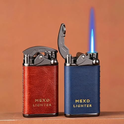 Encendedor mini butano con llama recta a prueba de viento rojo miniatura 4
