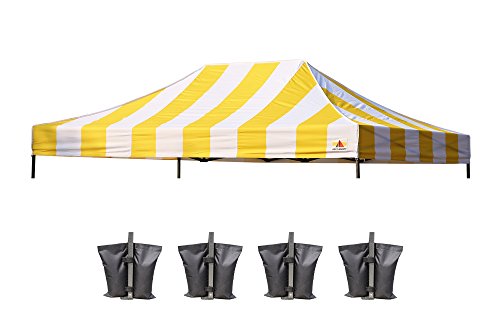Image of ABCCANOPY Replacement Canopy Top for Pop Up Tent 10x15 Yellow Stripe