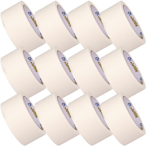 12 Rolls White Painters Tape - 2 inch x 660 Yards