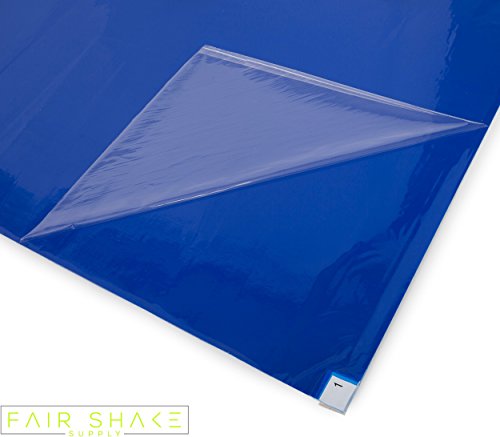 Sticky, Tacky Blue Floor Mats with Upgraded Adhesives (4 Mats Included with 30 Sheets Each) for Renovations/Construction/Cleanrooms