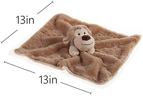 Apricot Lamb Stuffed Animals Monkey Security Blanket Infant Nursery Character Blanket Luxury Snuggler Plush Baby Lovey(Monkey, 13 Inches)