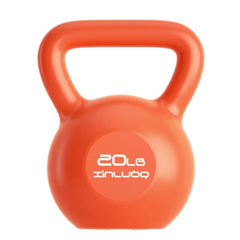 Profesjonalne Ciężarki Kettlebell z szeroką rączką do Treningu Siłowego, Sprzęt do ćwiczeń, materiał PE do Użytku na Zewnątrz (20 funtów / 9,1 kg Pomarańczowy)
