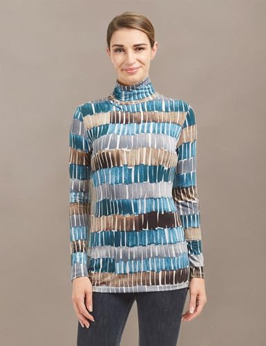 Image of Lock and Love Women's Turtleneck Top Lightweight Long Sleeve Slim Fit Pullover, Soft Rayon Stretch Layering Basic, S-3XL
