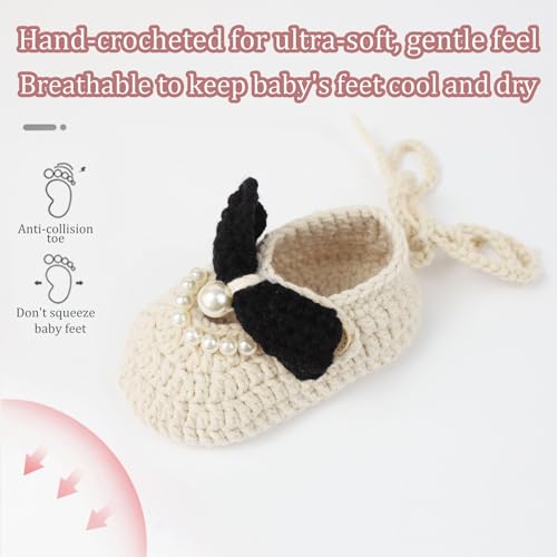 Baby Booties Newborn Soft First Walkers Cozy Shoes Hand Crochet Knit Booties for Toddler Infant Girl2
