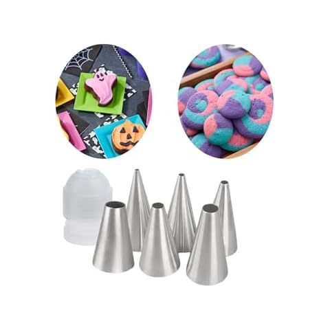 Hdujuan Round Piping Nozzles Set with Coupler Cover