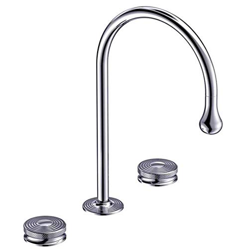 Robinet mitigeur de lavabo 3 trous laiton or rose anti-corrosion durable