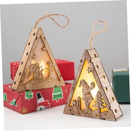 GOOHOCHY decoração de natal de madeira lustre pendente luminária pendente iluminar a casa de madeira