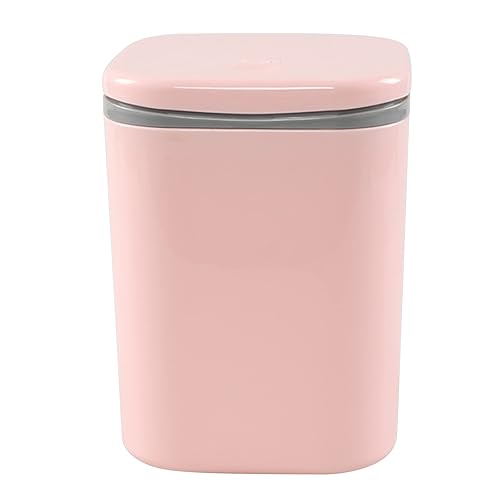 Miniatura 7 de Bote de basura pequeño de plástico de 0.5 galones, mini bote de basura de escritorio, color rosa