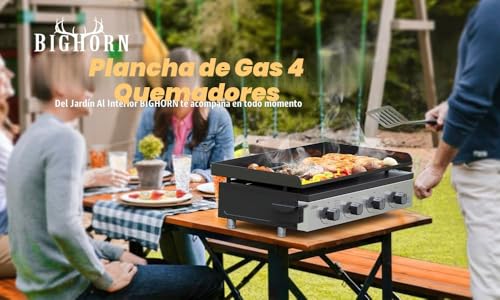 Miniatura 4 de Bighorn Plancha Grill - Barbacoa De Gas Tabletop Portátil 4 Quemadores