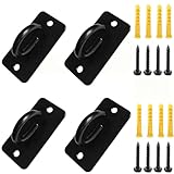 Xuoxeji 4 PCS Resistance Band Wall Anchor, Wall Mount Workout Anchors, Exercise Station Strap Anchor for Resistance Bands, Suspension Training, Yoga Swings, Stretching, Body Weight Straps, Home Gym