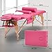 BestMassage Massage Bed Portable Massage Table 24 inch Wide Lash Bed Height Adjustable 2 Folding with Towel Hanger Oil Pouch Half Bolster Round Bolster Non-Woven Bag