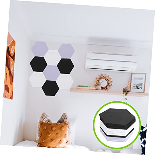 BESPORTBLE 12 piezas paneles acústicos de alta densidad para paredes autoadhesivos hexágono, aislamiento acústico, paneles absorbentes de ruido de fieltro para casa, estudio, oficina y techos miniatura 2