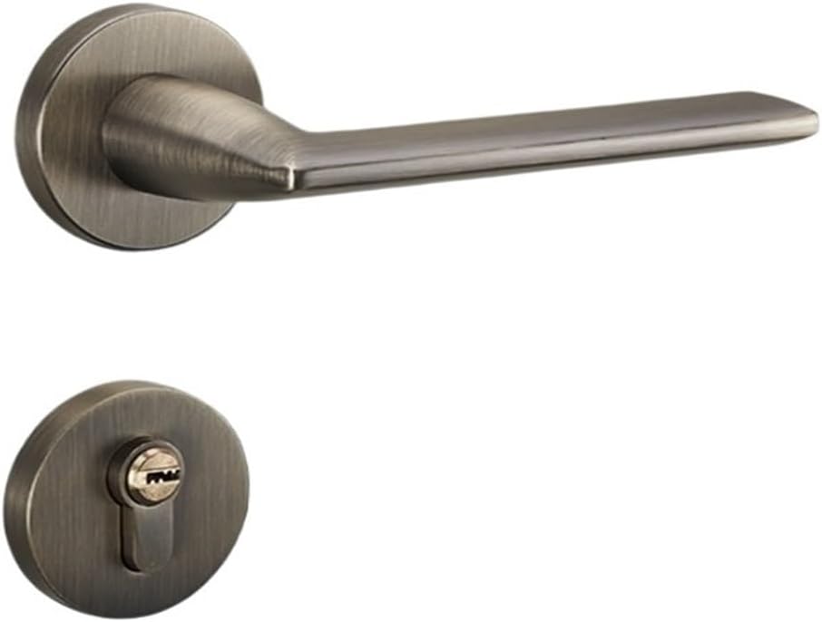 Indoor zinc Alloy Silent Split Lock Bedroom Wooden Door Door Handle Villa Mechanical Handle Lock(D31 S971 Matte Black)