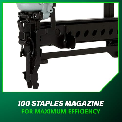 Metabo HPT Narrow Crown Stapler, Pro-Preferred Pneumatic Power Nailers, Finish Stapler for Furniture & Cabinetry, Lightweight Trim Tool, Ergonomic Design, 18 Gauge, 1/2″ to 1-1/2″ Staples, N3804AB3 thumbnail 10