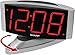 SHARP Home LED Digital Alarm Clock – Swivel Base - Outlet Powered, Simple Operation, Alarm, Snooze, Brightness Dimmer, Big Red Digit Display, Silver Case