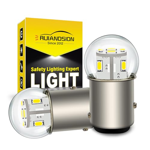 Ruiandsion 2 piezas Bombillas LED 1157 24V BAY15D 2057 2357 7528 Blancas 3014 12SMD Chips LED Luces traseras LED de repuesto para intermitentes de freno