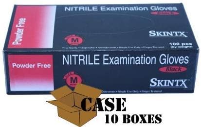 Skintx - Black Nitrile Powder-Free Exam Gloves - Case Size X-large