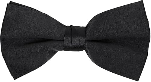 Mens Clip On Bow Tie 1pc - Solid Color Bowties for Men (Black, 1)