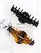 ACCGLORY Large Hair Clips for Thick Hair Plastic Big Claw Clips Updo Hair Styling Accessories for Women Strong Hold Jumbo Hair Jaw Clips(Arc-Black+Brownish)