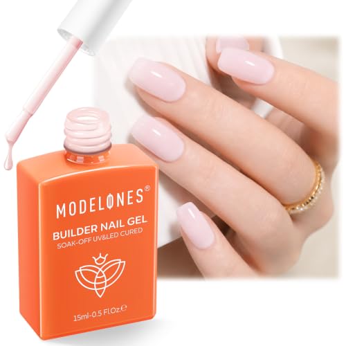 modelones Builder Nail Gel, Barely Pink Builder Sheer Pink Base Coat