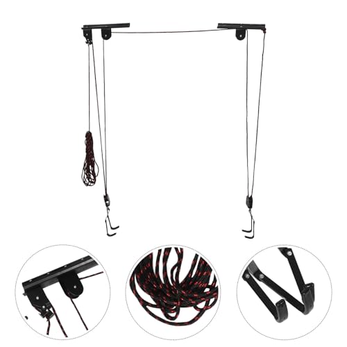 Elevador de bicicletas para garaje almacenamiento vertical soporte poleas 8