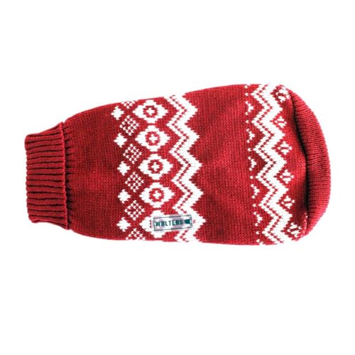 Wolters Norweger Pullover für Mops&Co., Größe:30 cm, Farbe:rot/Weiss