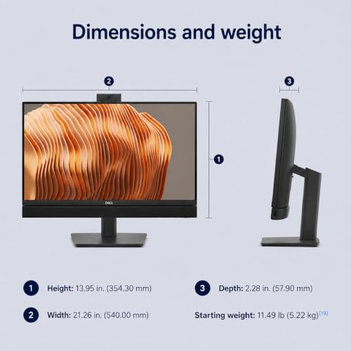 Image of Dell Pro 24 All-in-One QC24250, 23.8 inch FHD, Ultra 7 265, 32GB DDR5, 1TB SSD