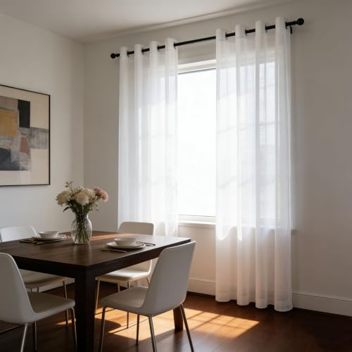 Cortinas de lino para ventanas que reducen la luz y aportan privacidad 2