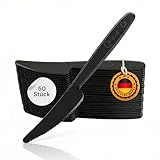 Wiederverwendbares Plastikbesteck schwarz | MEHRWEG Campingbesteck | PREMIUM...